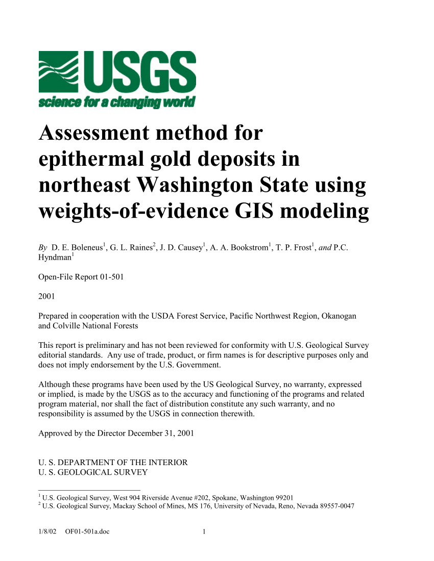 PDF) Assessment method for epithermal gold deposits in northeast