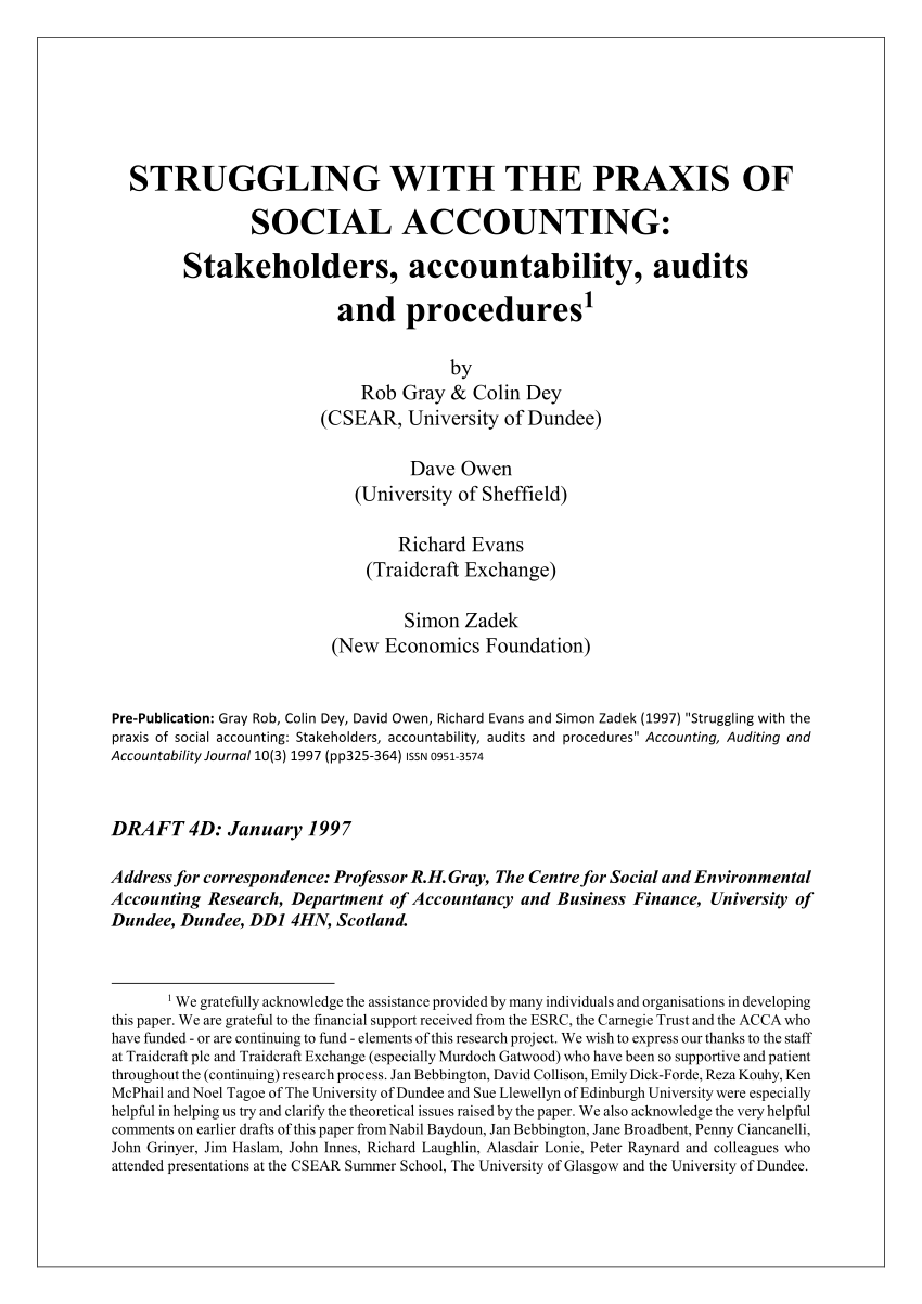 social accounting research paper