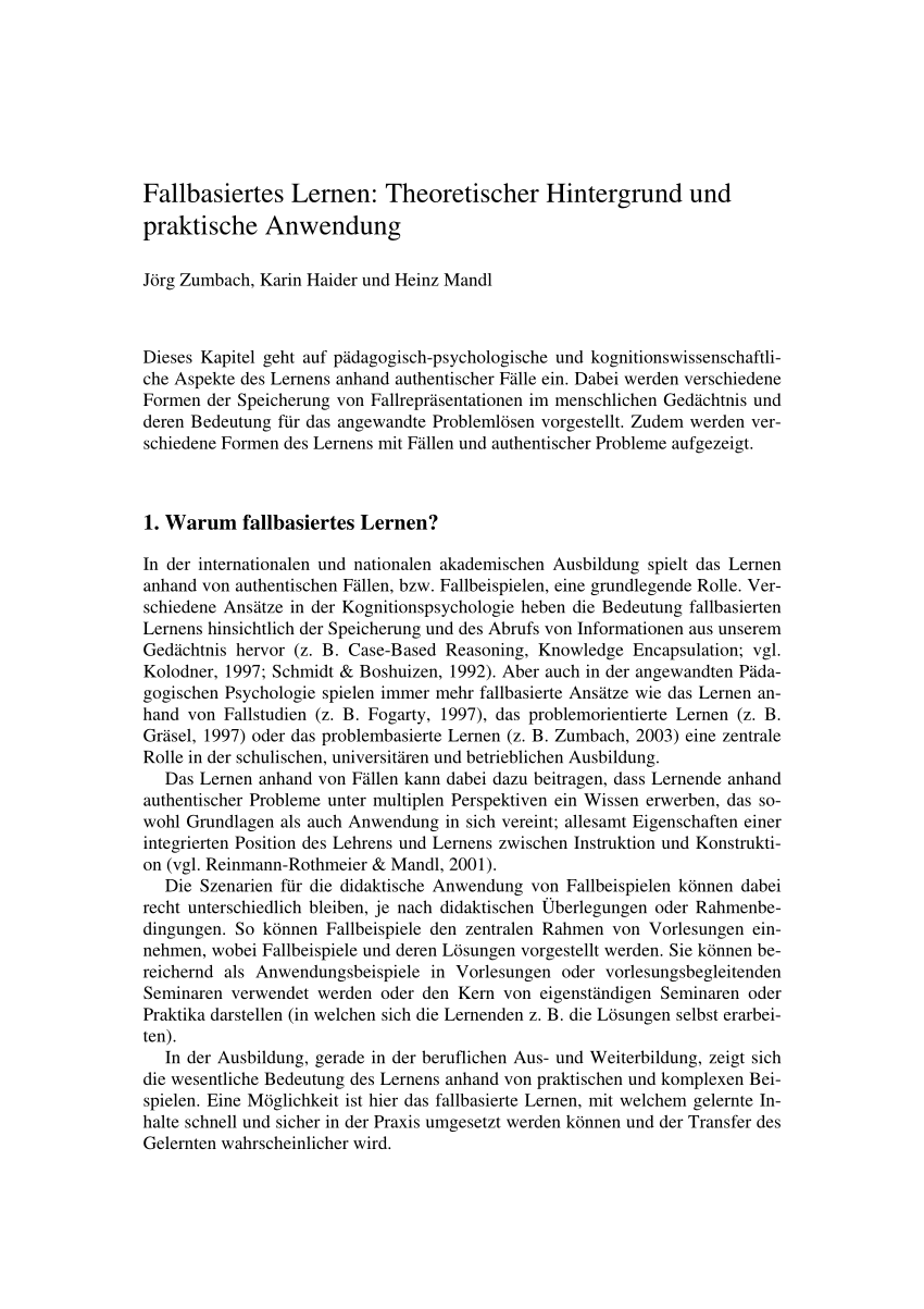 PDF Problembasiertes Lernen [PBL]