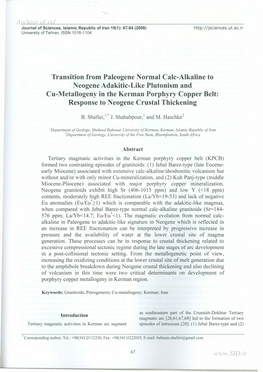 PDF) Transition from Paleogene Normal Calc-Alkaline to Neogene 