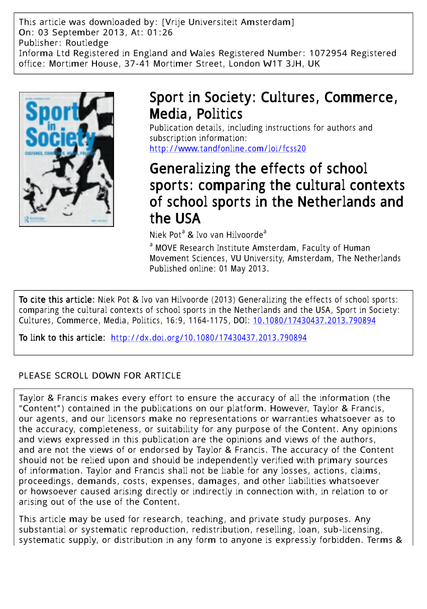 The Effects Of Sports On Sports And