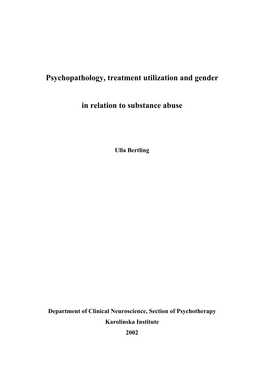 PDF) Psychopathology, treatment utilization and gender in relation ...
