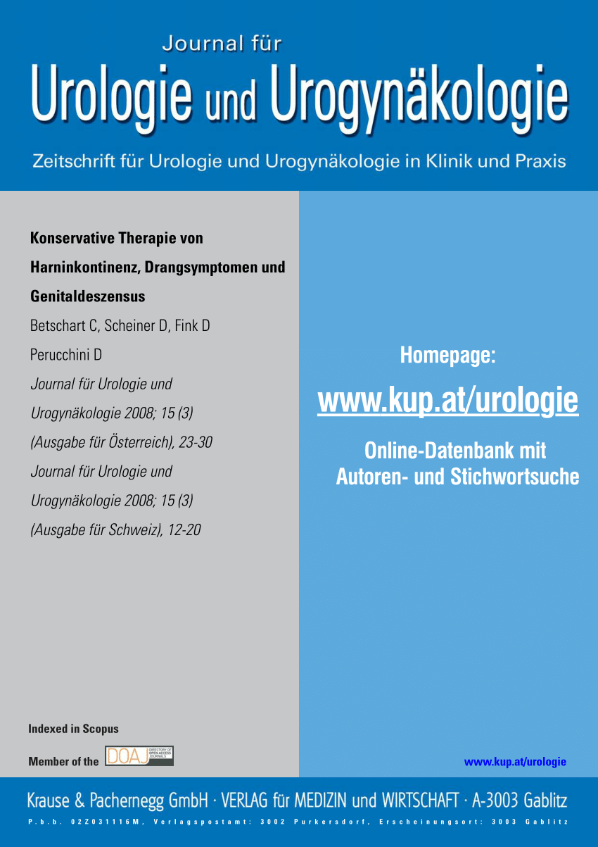 Pdf Konservative Therapie Von Harninkontinenz Drangsymptomen Und Genitaldeszensus 