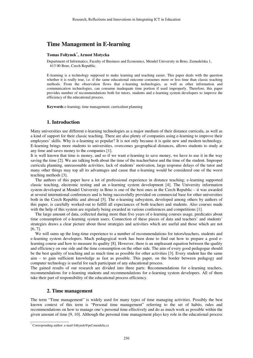 research paper about time management