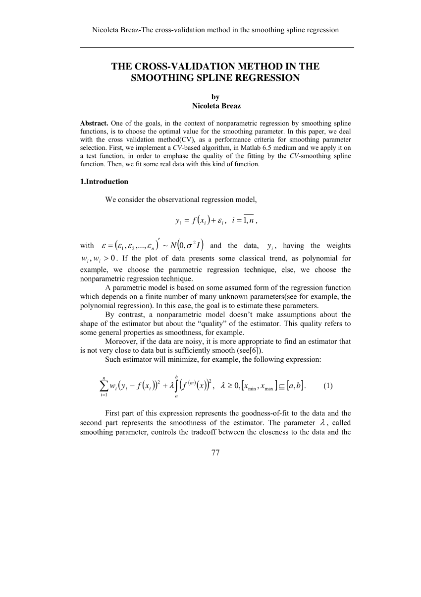 regression - Fit a smooth approximation line - Cross Validated