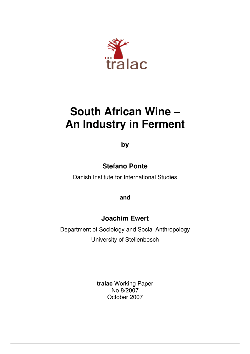 Pdf South African Wine An Industry In Ferment - 