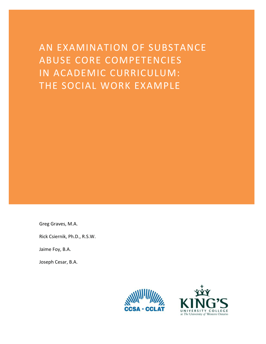 pdf  an examination of substance abuse core competencies in academic curriculum  the social