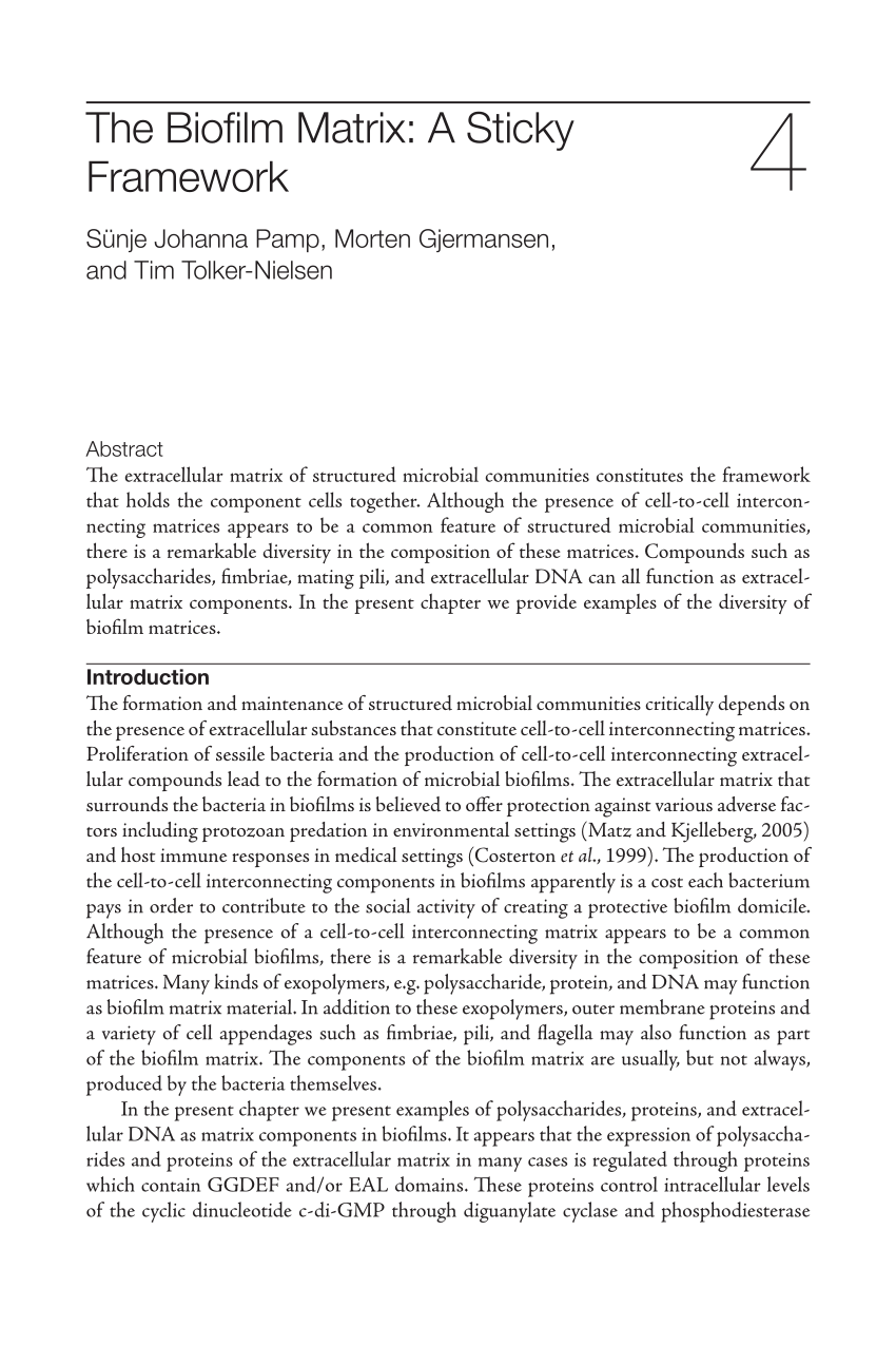 Pdf The Biofilm Matrix A Sticky Framework