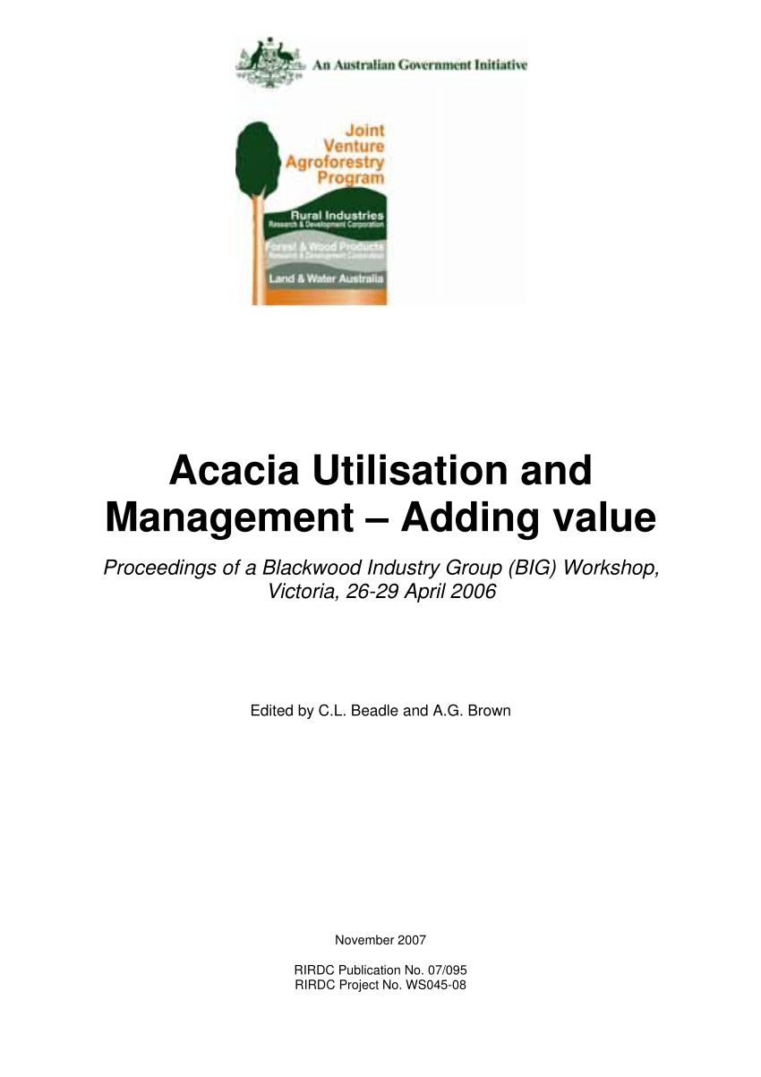 PDF) Silvicultural Management of Australian Blackwood (Acacia ...