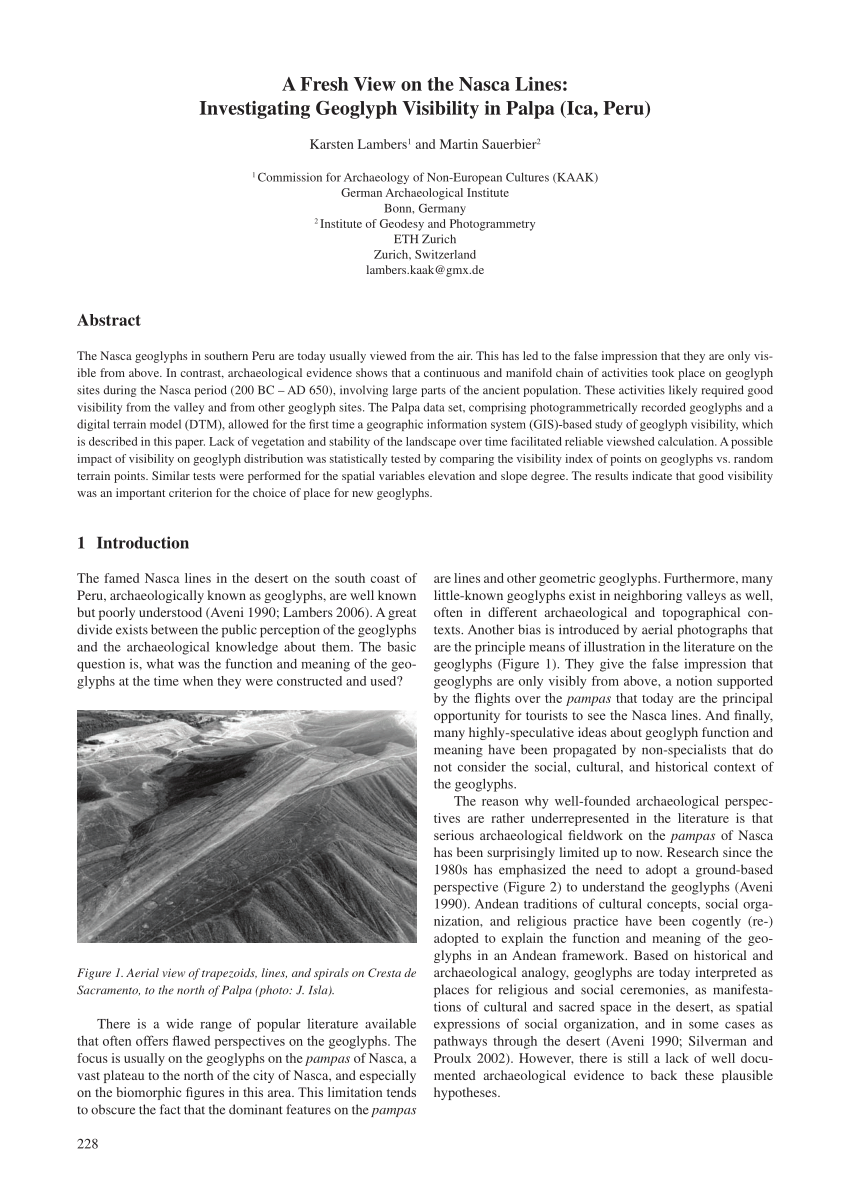 PDF) A Fresh View on the Nasca Lines: Investigating Geoglyph ...