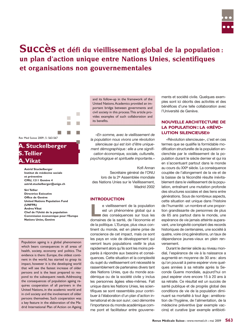 introduction dissertation vieillissement de la population