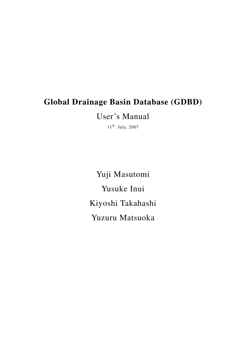 Pdf Global Drainage Basin Database Gdbd