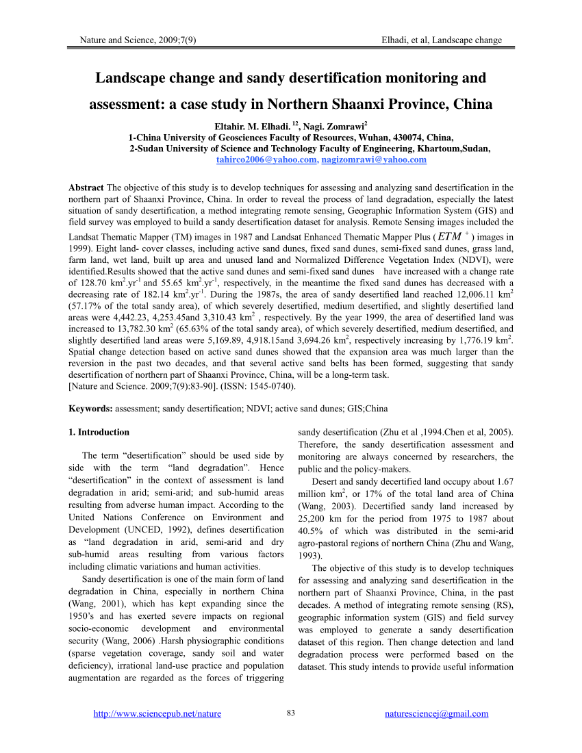 desertification in china case study