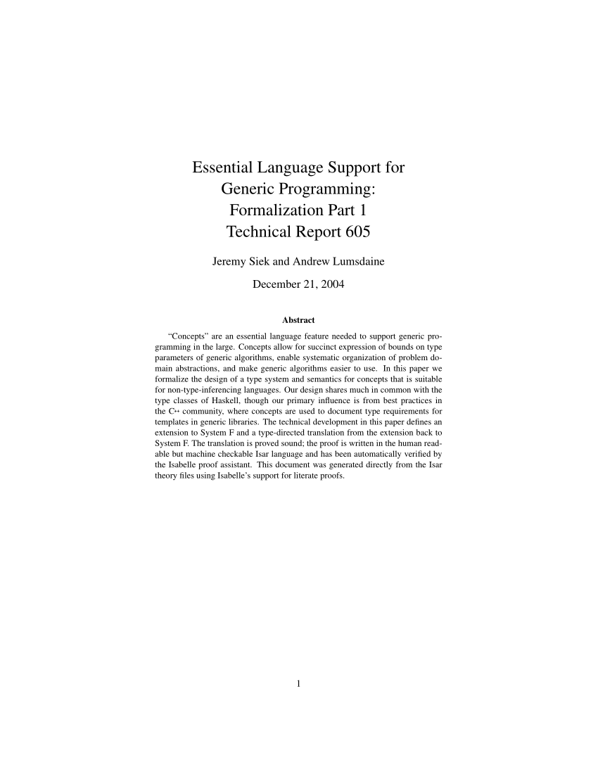 Jeremy siek phd thesis language generic programming example