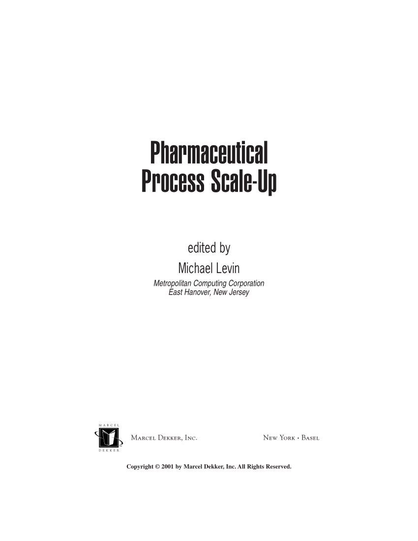 PDF) Scale-Up Considerations for Biotechnology-Derived Products