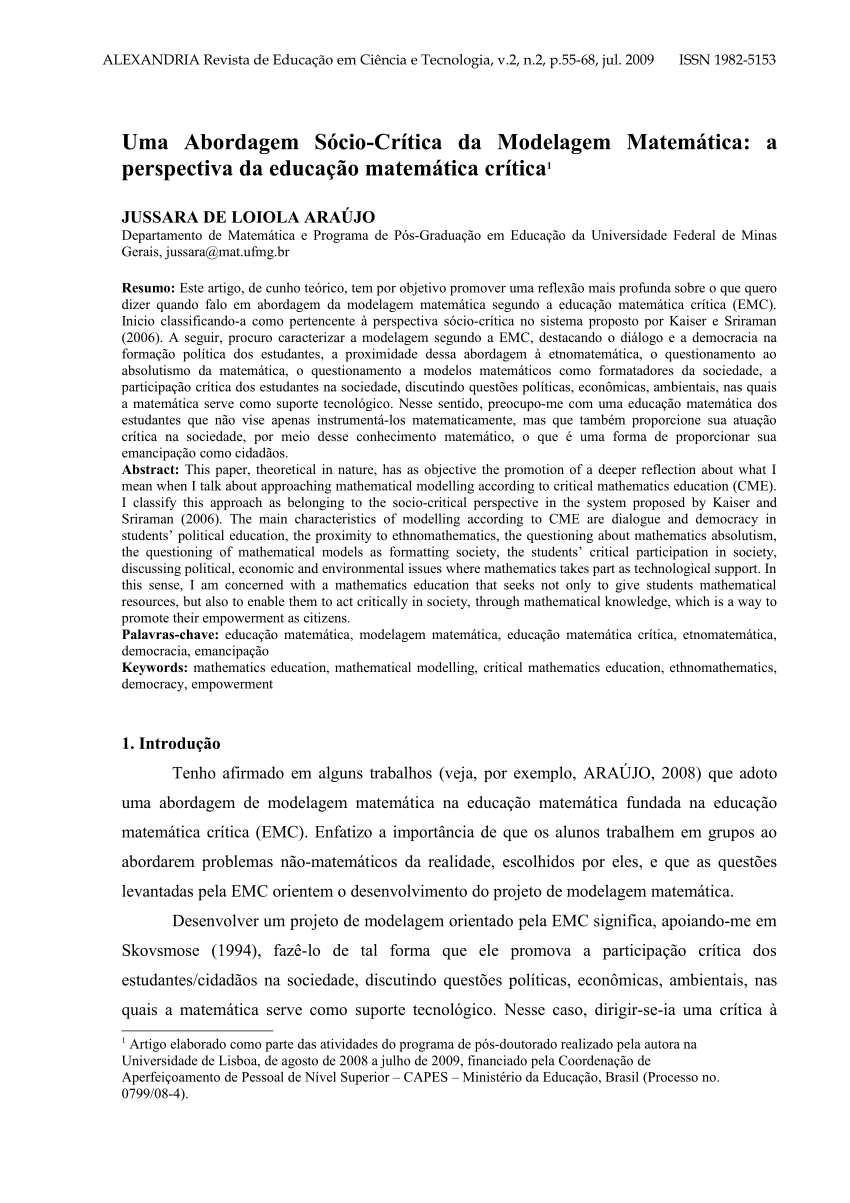 UFMG - Universidade Federal de Minas Gerais - Modelagem matemática