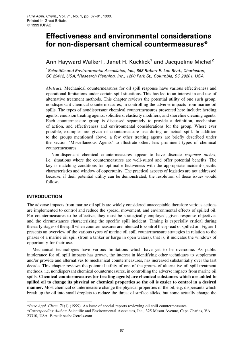 PDF) Effectiveness & Environmental Considerations for Countermeasures