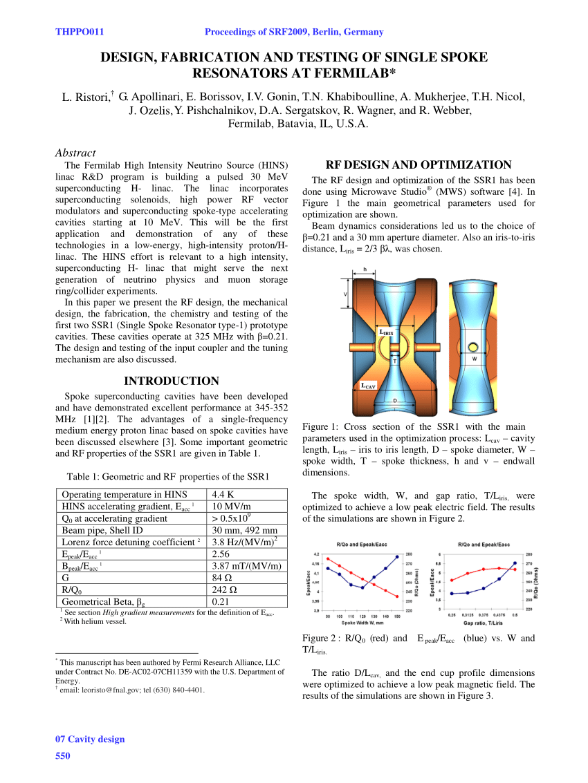 Cross Section Of The Ssr1 With The Main Parameters Used In The Download Scientific Diagram