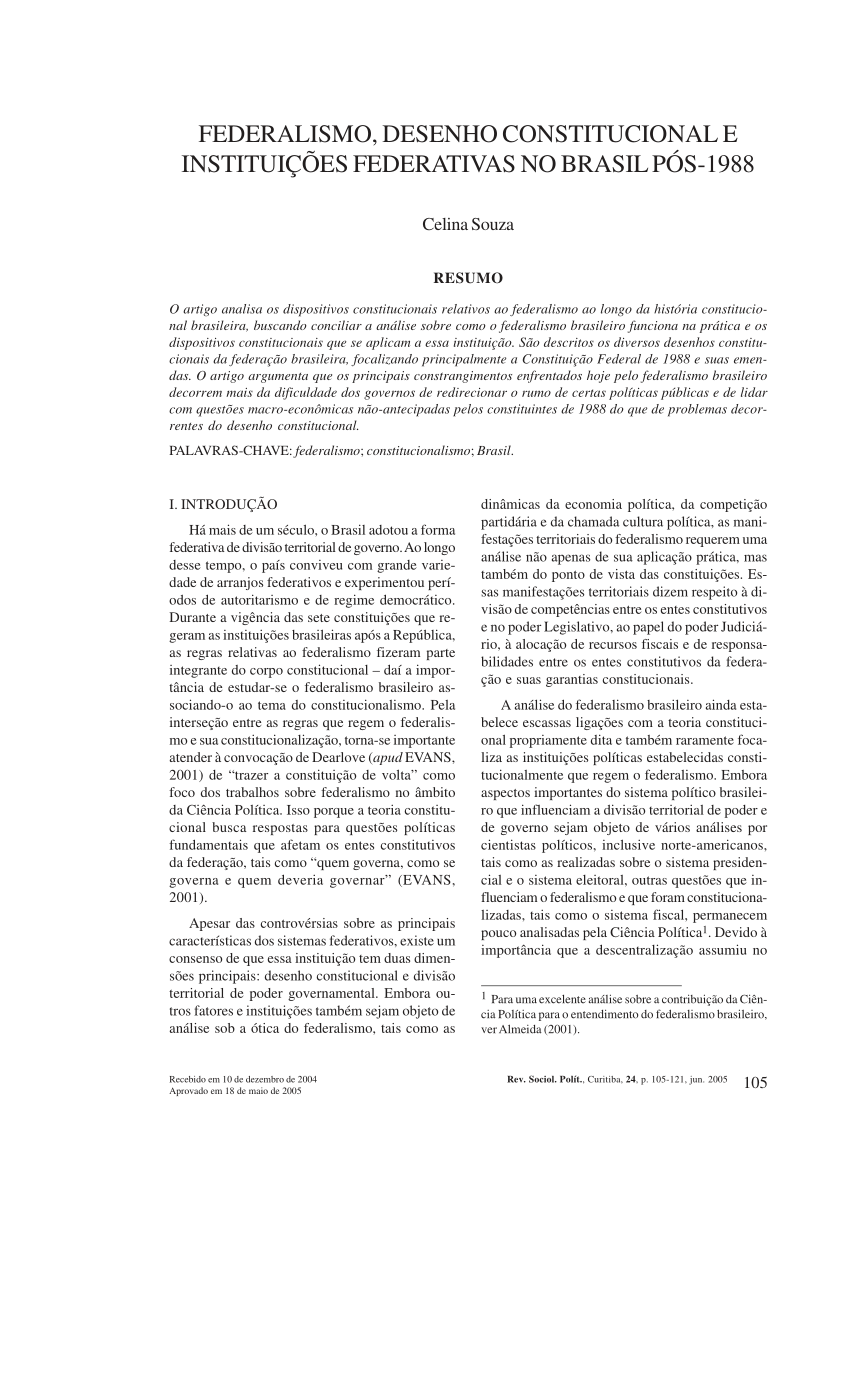 PDF) Influências da circulação de ideias norte-americanas sobre o sistema  de controle de constitucionalidade da Constituição de 1891