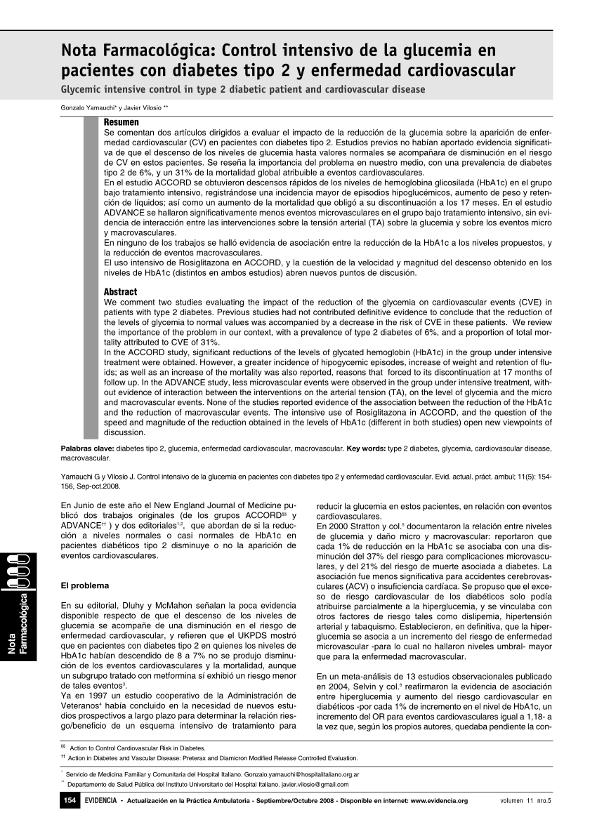 Pdf Nota Farmacológica Control Intensivo De La Glucemia En Pacientes Con Diabetes Tipo 2 Y 4018