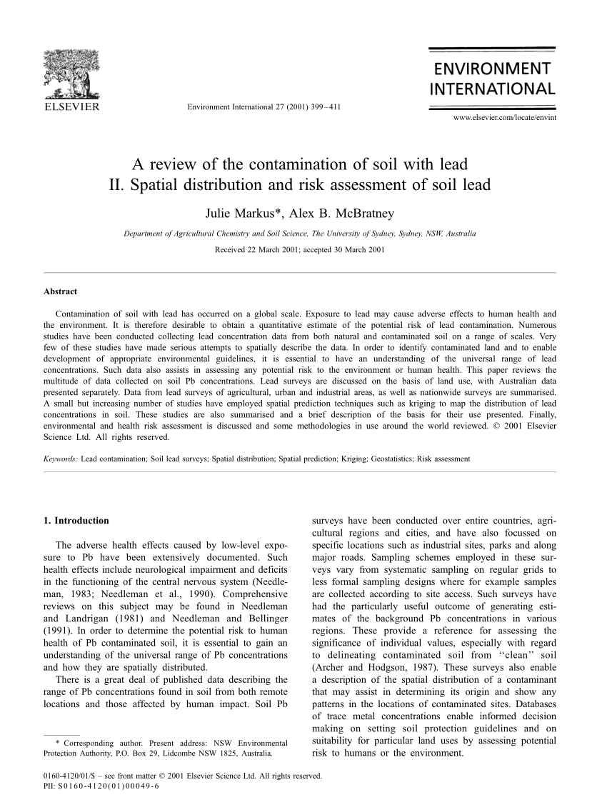 soil contamination research paper