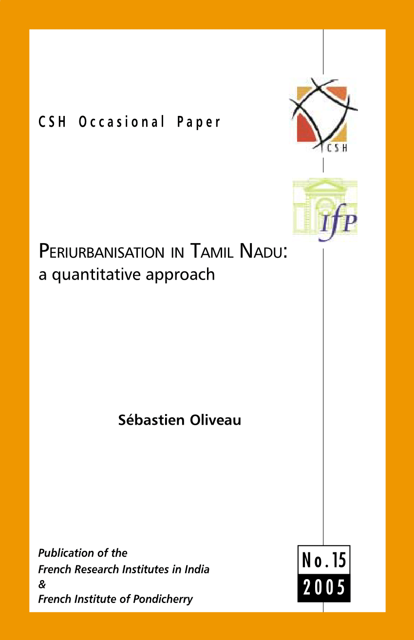 Pdf Periurbanisation In Tamil Nadu A Quantitative Approach