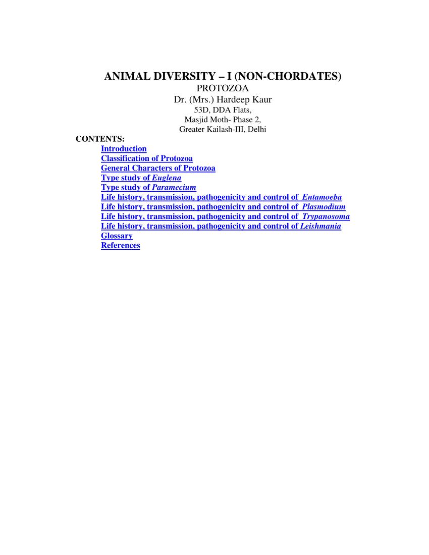 worksheet diversity answers animal PROTOZOA I DIVERSITY CHORDATES) ANIMAL  (PDF) (NON