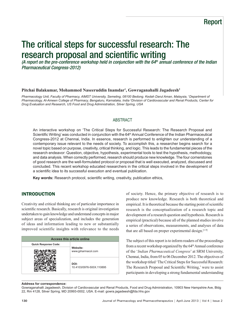 PDF) The Critical Steps for Successful Research: The Research