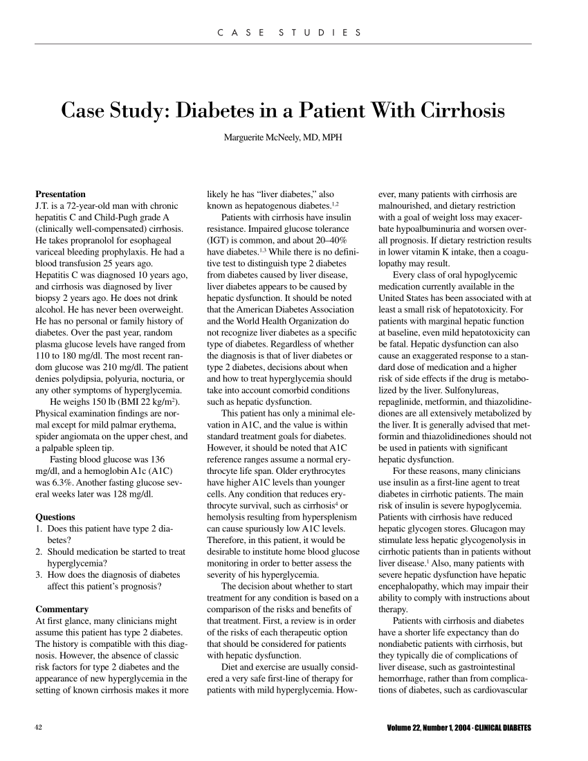 case study of diabetes mellitus type 2 pdf