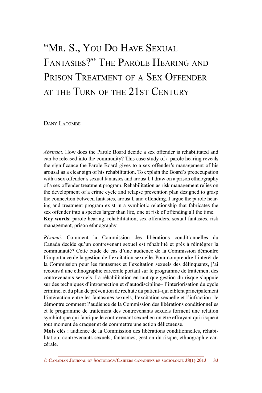 Pdf Consumed With Sex The Treatment Of Sex Offenders In Risk Society 3753