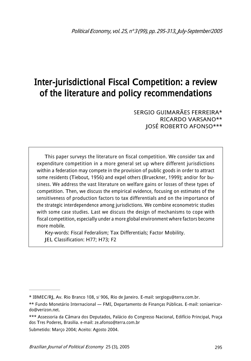 literature review on fiscal policy