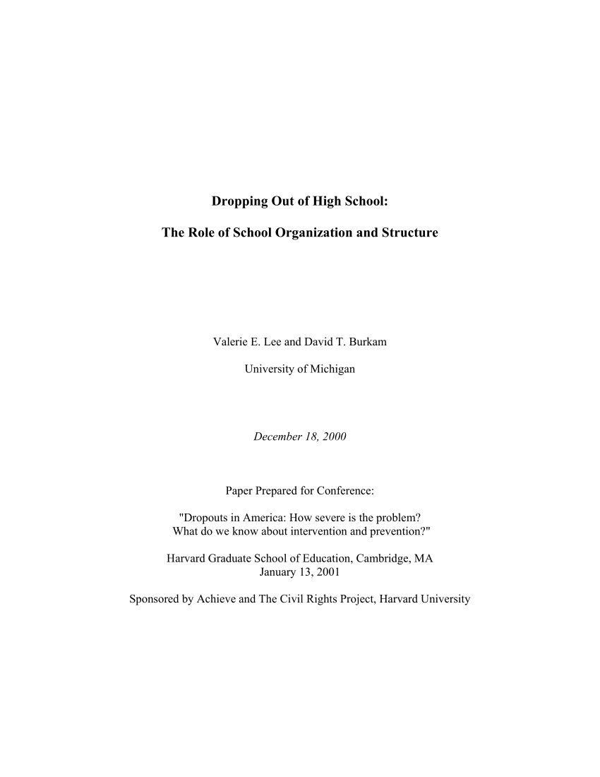 high school dropout research paper pdf