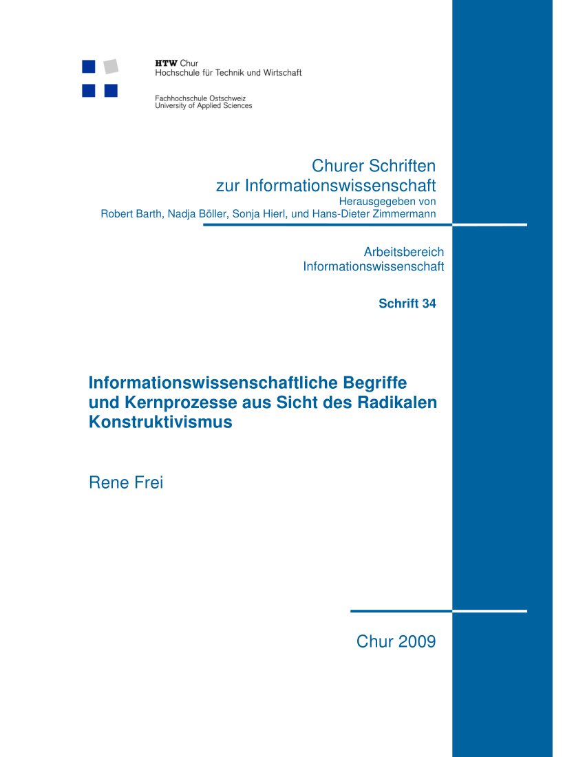 PDF Informationswissenschaftliche Begriffe und Kernprozesse aus Sicht des Radikalen Konstruktivismus