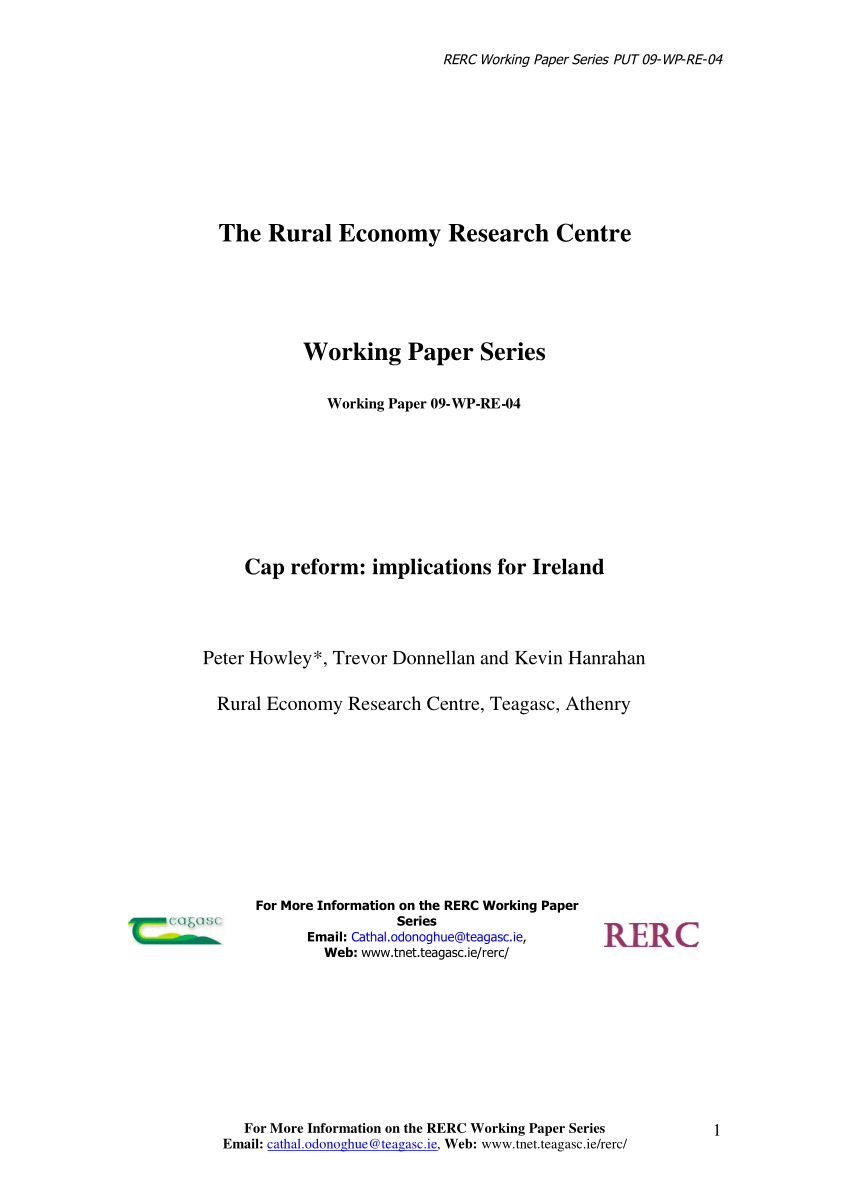 (PDF) Cap reform: implications for Ireland
