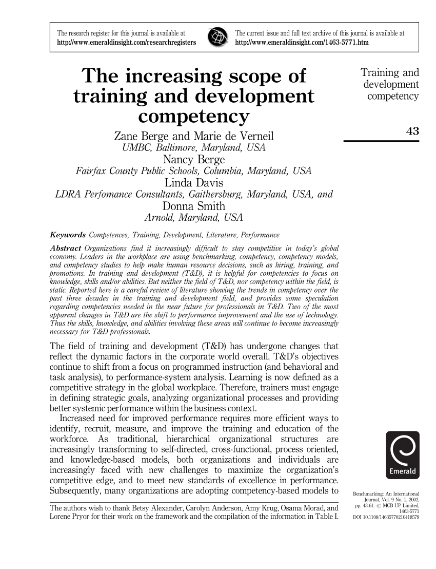research topics on training and development