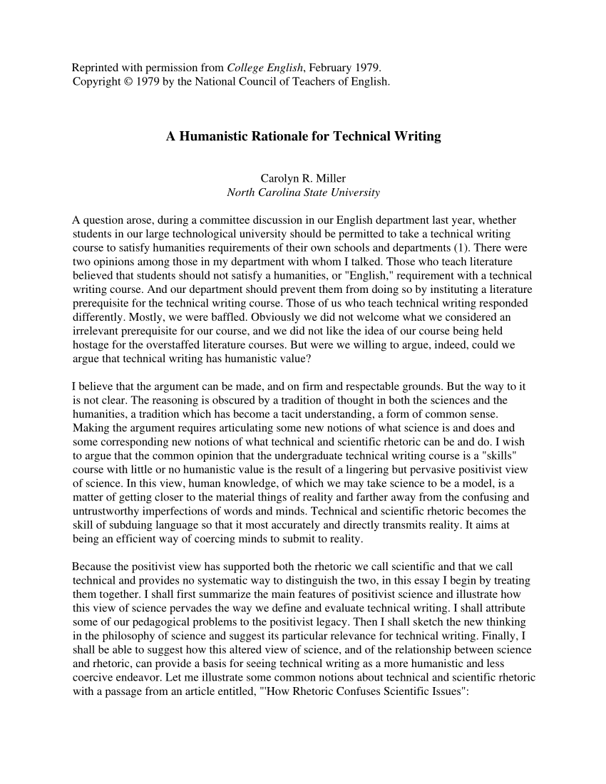 technical writing essay example