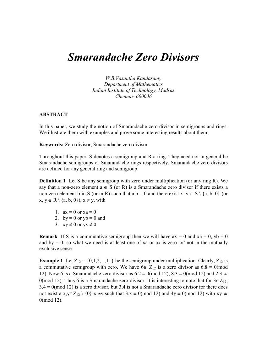 PDF) Zero-divisor graphs in commutative rings