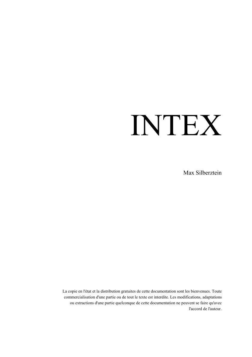 Pdf Intex Manual