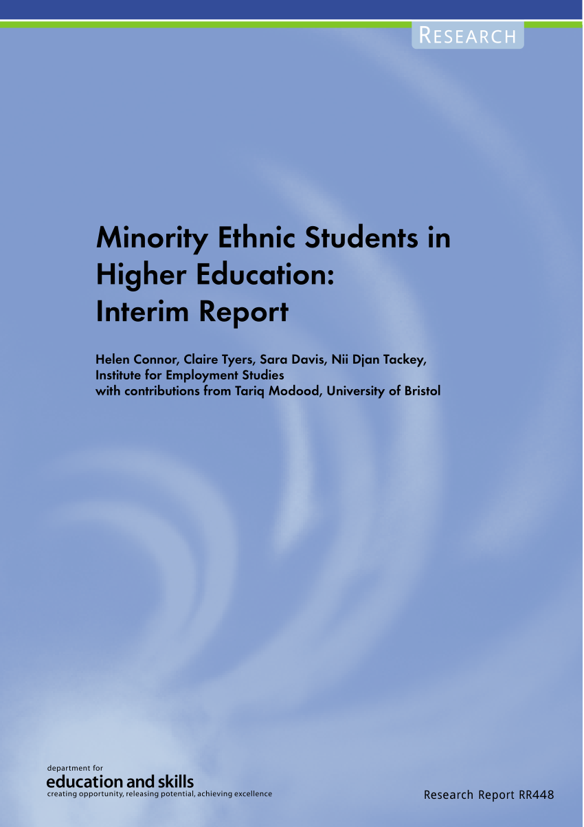 research paper on minority students