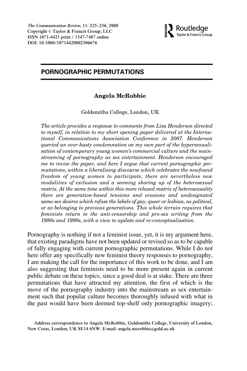 PDF) Pornographic Permutations