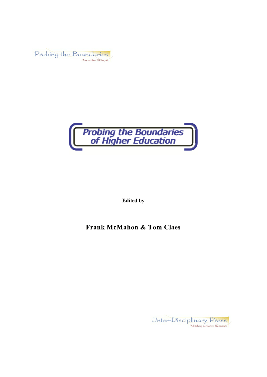 Pdf Probing The Boundaries Of Higher Education - pdf probing the boundaries of higher education