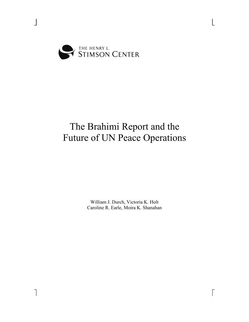 PDF) The Brahimi Report and the Future of UN Peace Operations