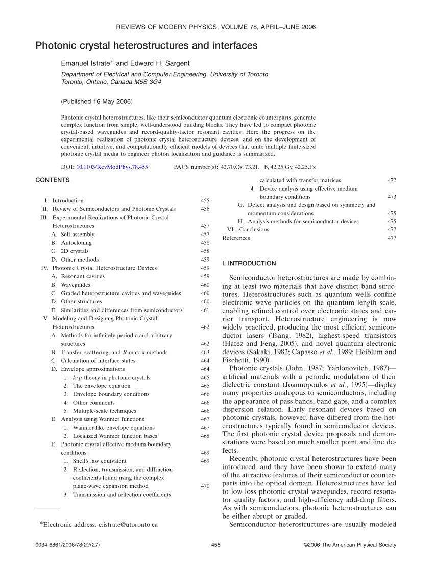 PDF) Photonic crystal heterostructures and interfaces