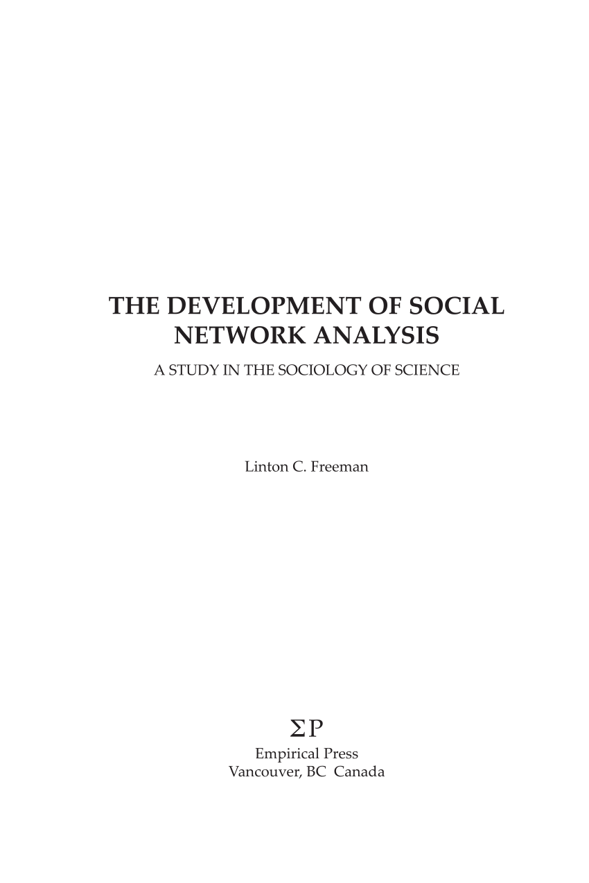 Pdf The Development Of Social Network Analysis