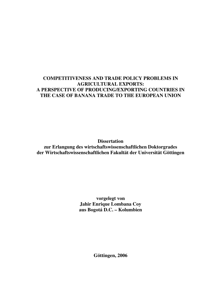 Pdf Competitiveness And Trade Policy Problems In Agricultural