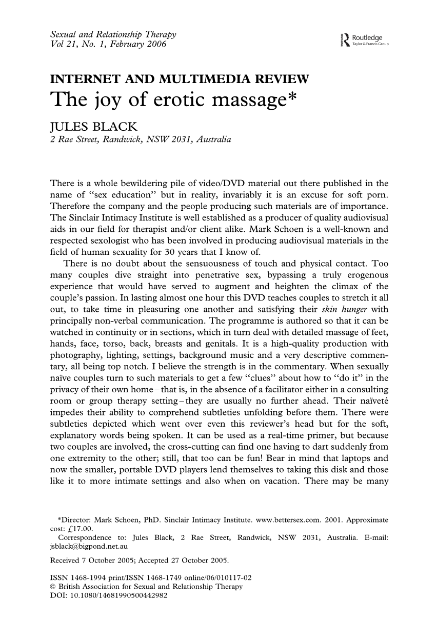 PDF) The joy of erotic massage