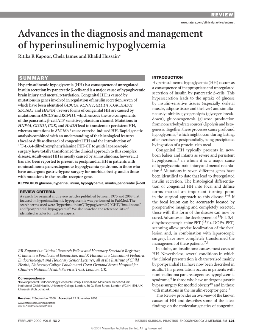 Hypoglycemia Management Nhs