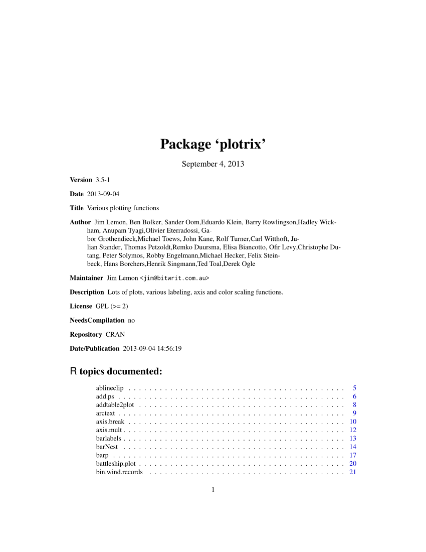 PDF) plotrix: Various plotting functions