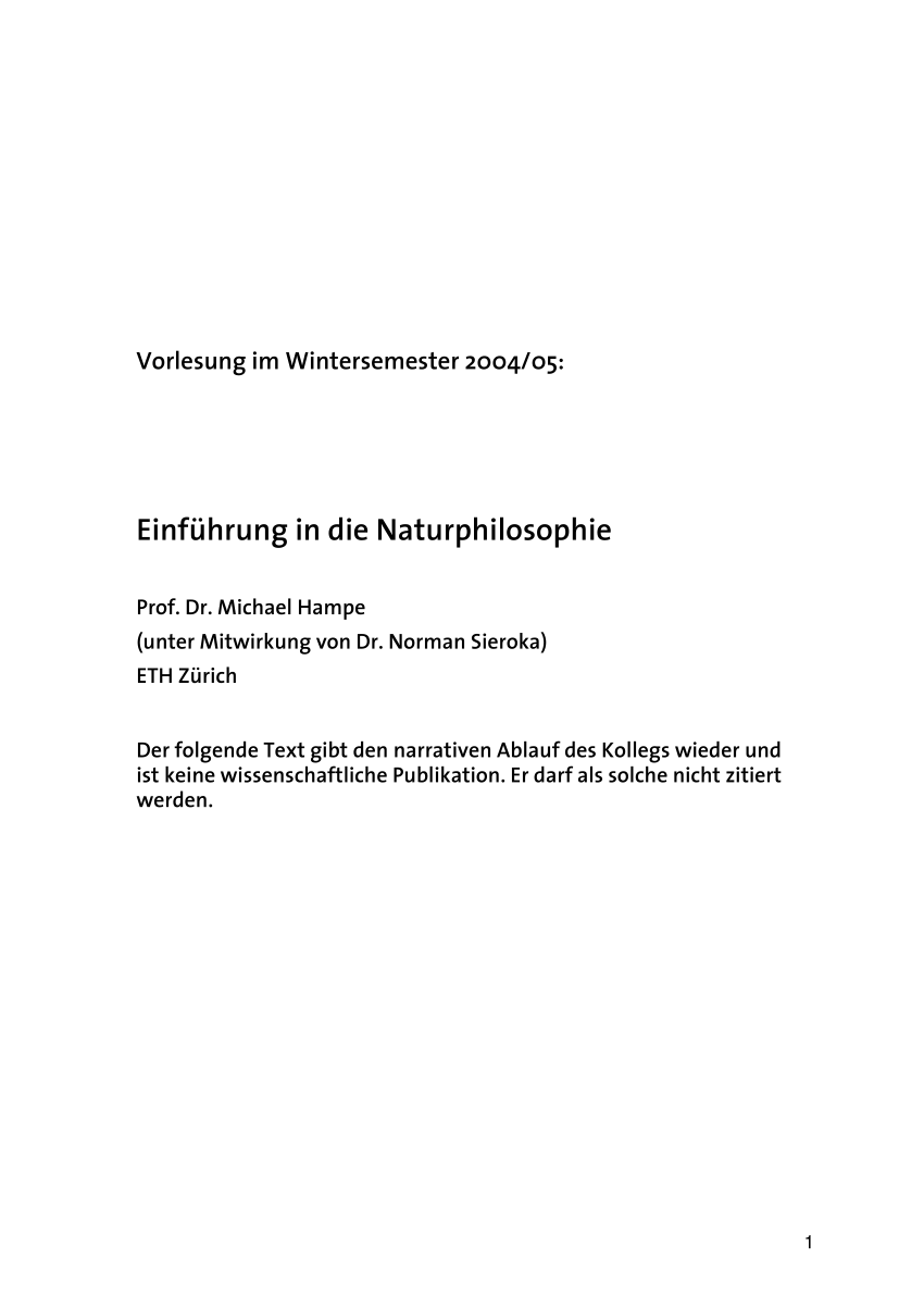 PDF Einführung in Naturphilosophie