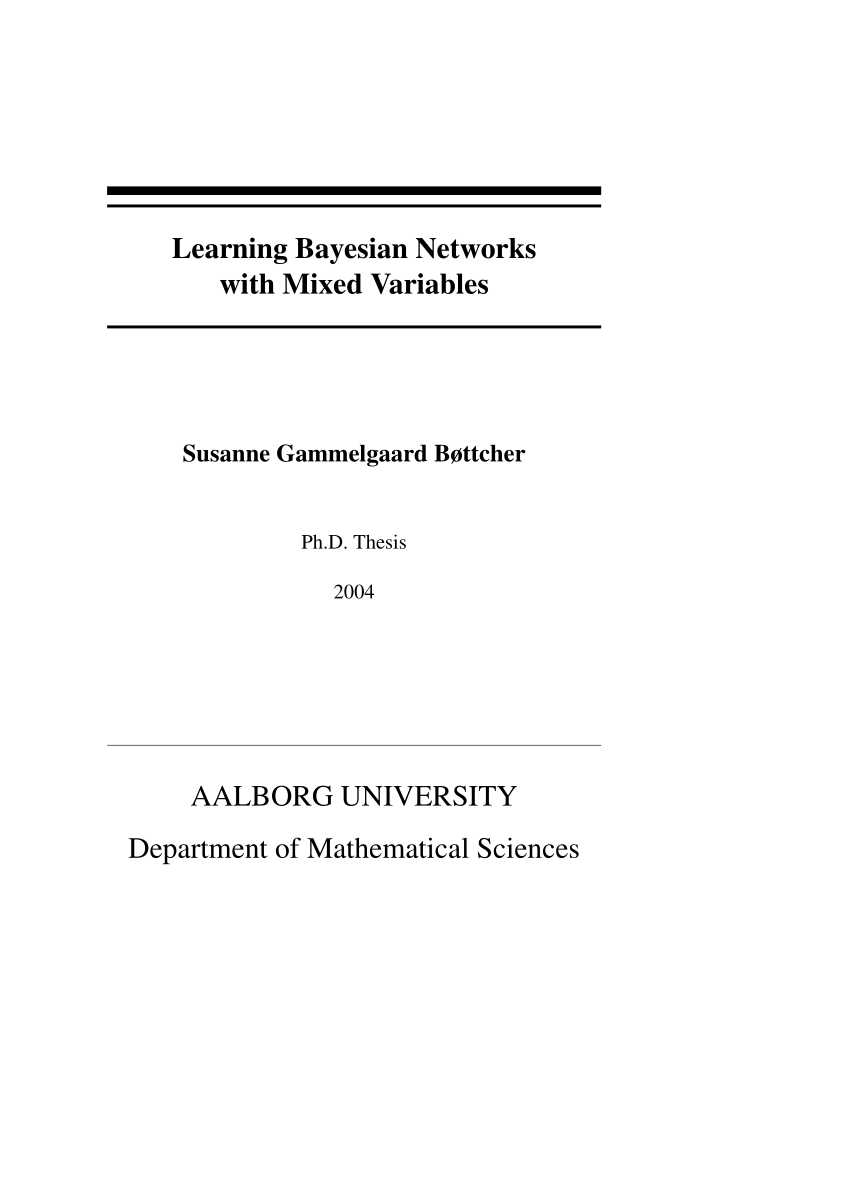 (PDF) Learning Bayesian Networks with Mixed Variables